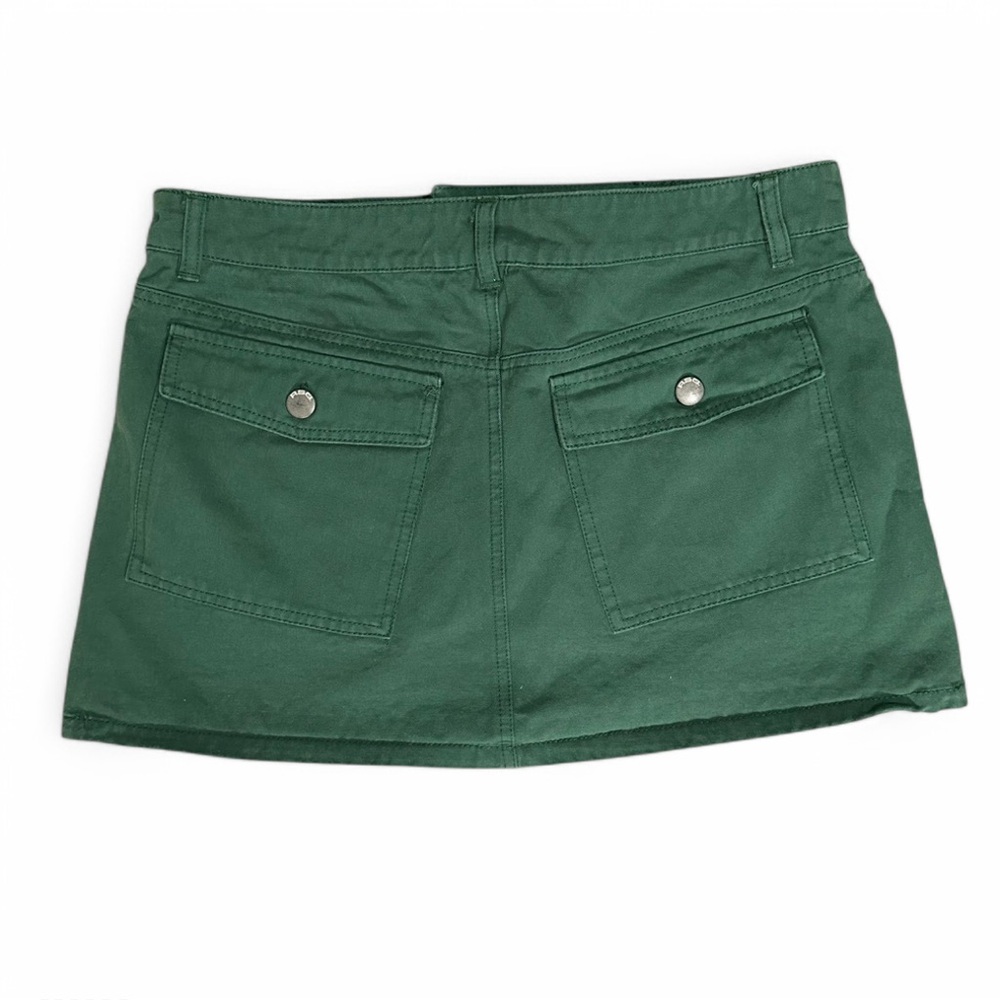RSQ Green Mini Skirt Size Large with Front Pockets Streetwear Grunge Boho - Picture 5 of 6